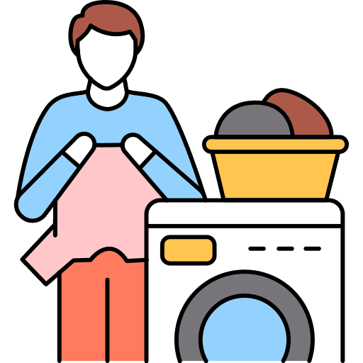 Washing clothes man cleaning washing clothes icon
