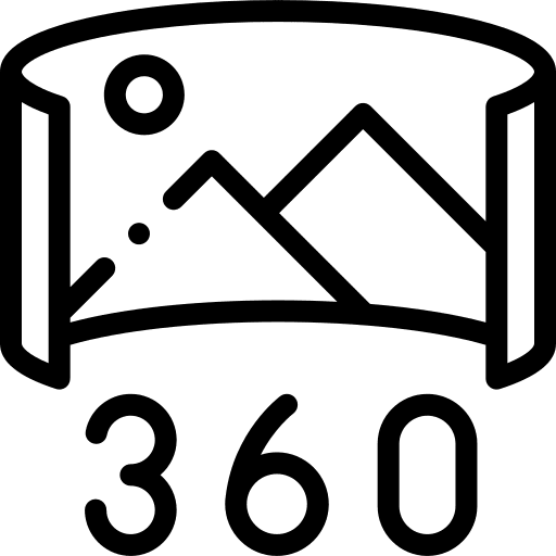 360 degrees virtual reality visual 360 view icon