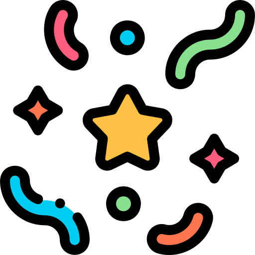 Confetti star decorations event icon