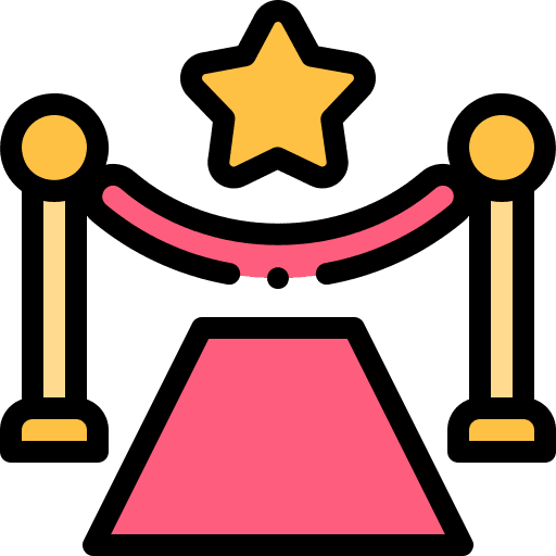 Red carpet ceremony entertainment vip icon