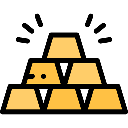 Gold ingots gold bars wealthy value icon Gold ingots gold bars wealthy value icon