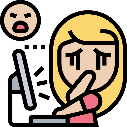Harassment scold woman cyberbullying icon