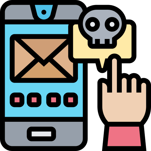 Spam security cellphone message icon