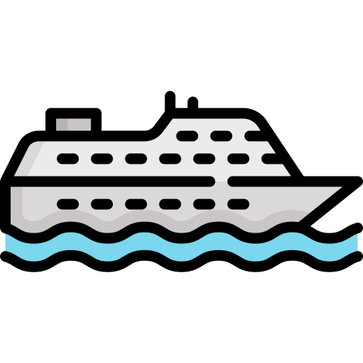 Cruise ship ferry boat yacht transport icon