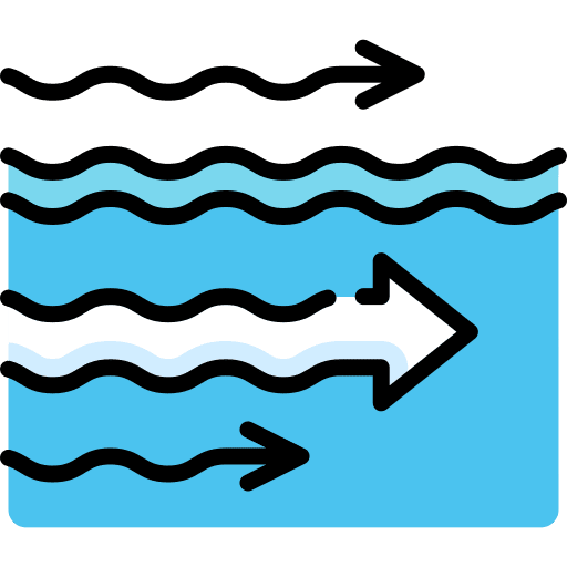 Flow current water sun icon