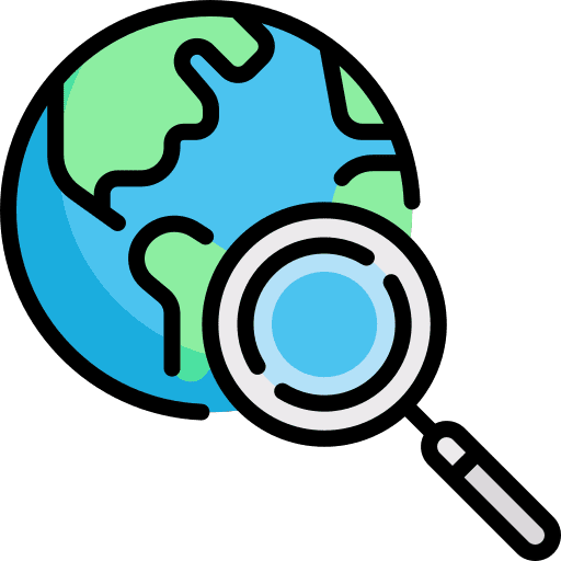 Earth world loupe investigation icon Earth world loupe investigation icon