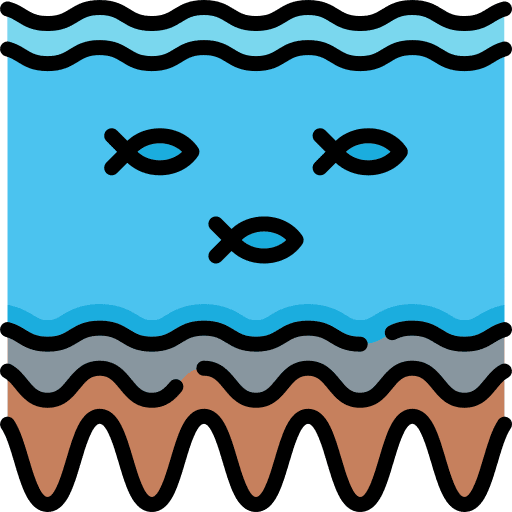 Ocean floor ocean fish wave icon Ocean floor ocean fish wave icon