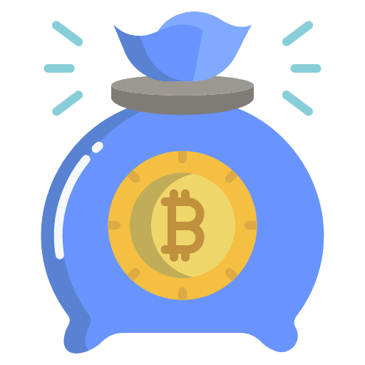 Bag profit bitcoin money bag icon