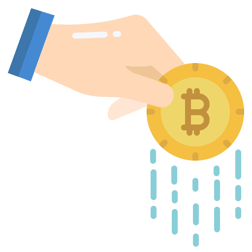 Bitcoin funding cryptocurrency hands and gestures icon