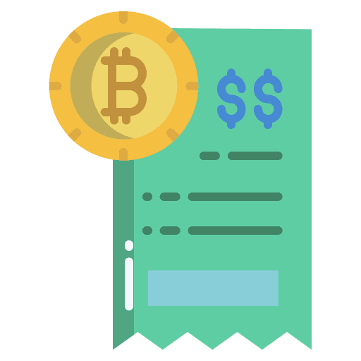 Invoice ticket payment bitcoin icon