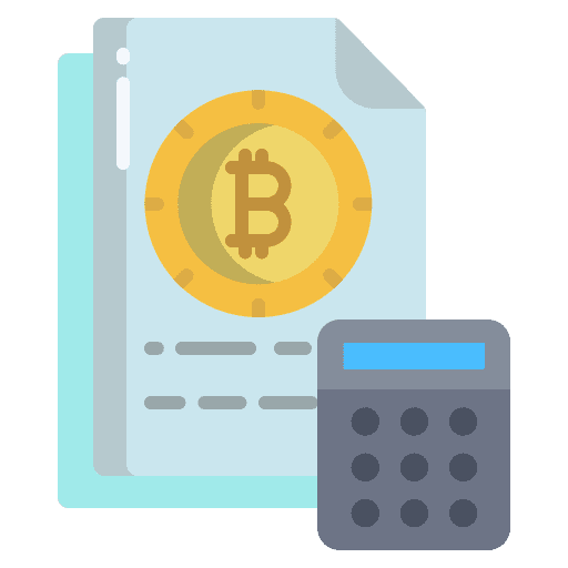 Calculator bill currency bitcoin icon