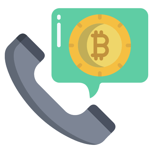 Call telephone bitcoin business and finance icon