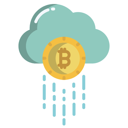 Cloud bitcoin business and finance digital currency icon