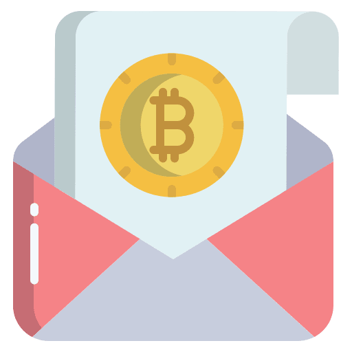 Email cryptocurrency bitcoin message icon