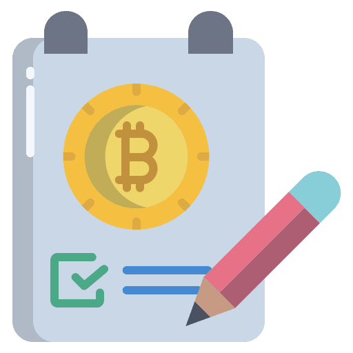 Note bitcoin study organization icon