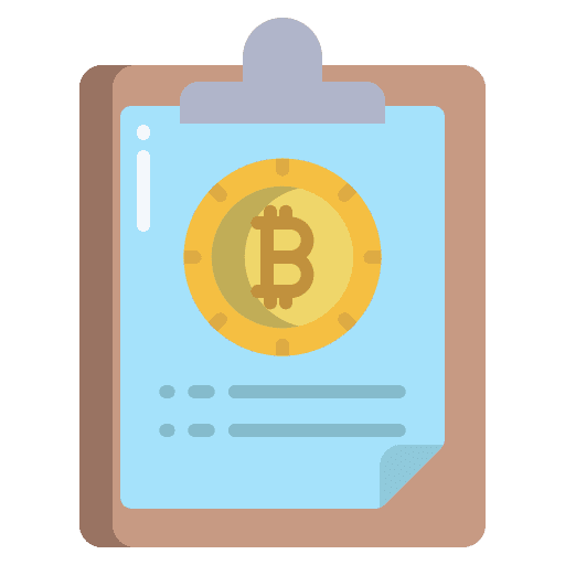 Notepad writing tool bitcoin business and finance icon
