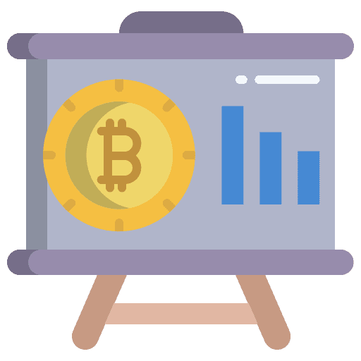 Presentation bitcoin reporting business and finance icon