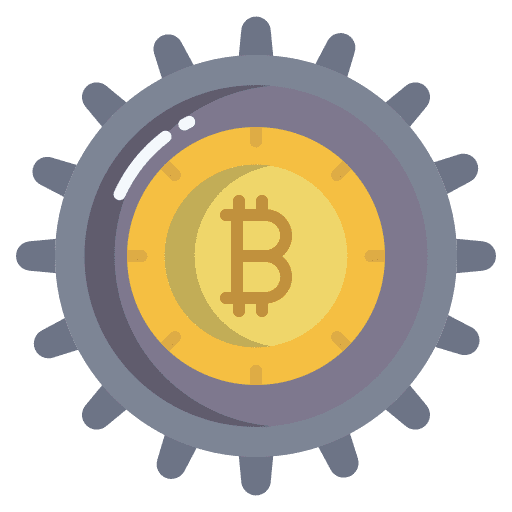 Settings bitcoin digital money setting icon