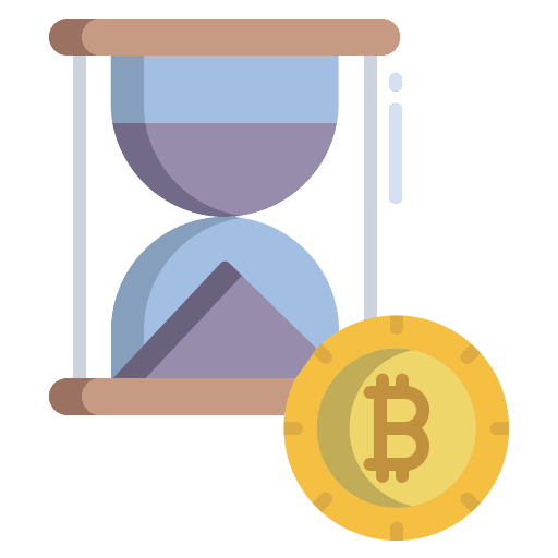 Time time management cryptocurrency growth icon