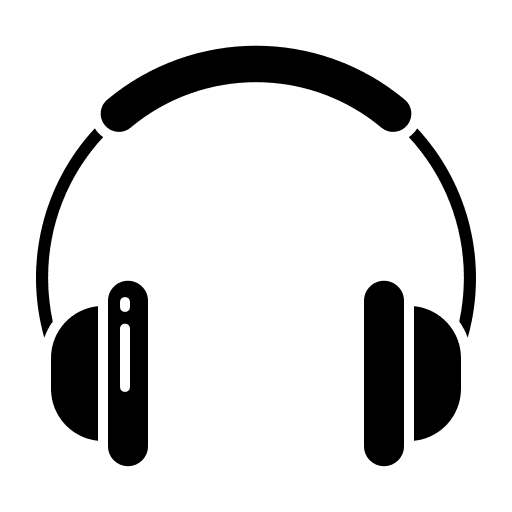 Headphone music and multimedia audio technology icon