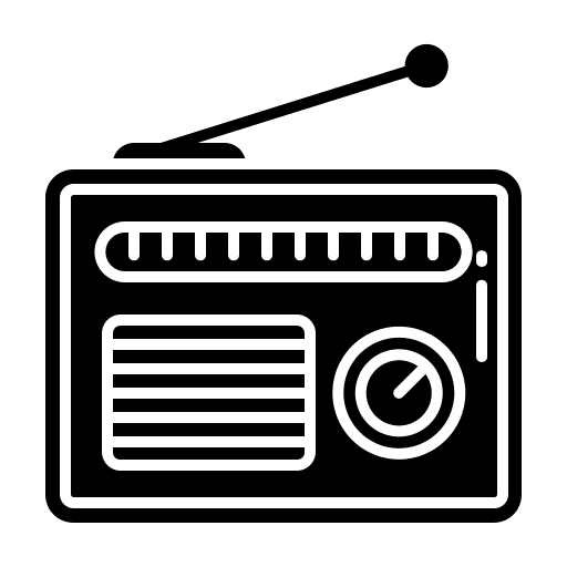 Radio music and multimedia news technology icon