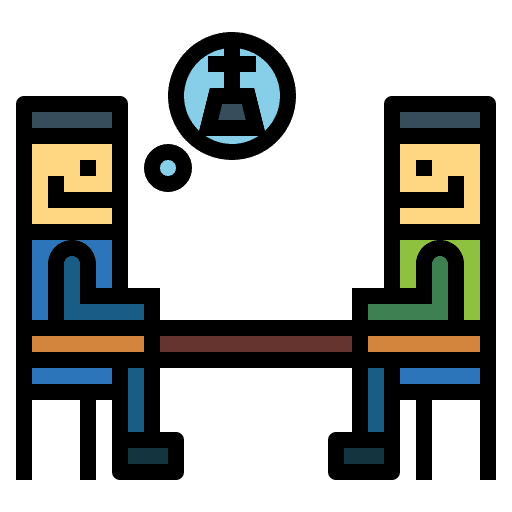 Chess strategy chess playing icon