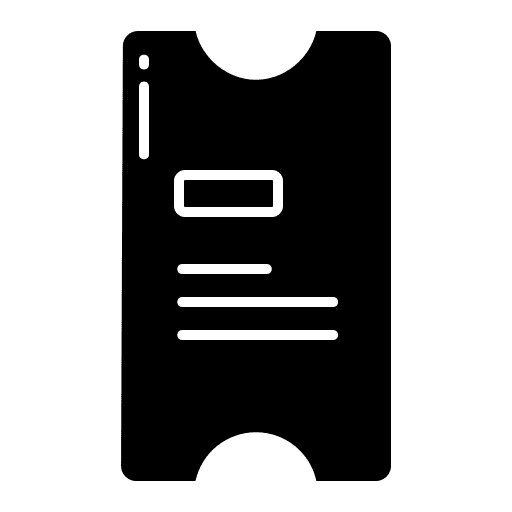 Ticket access validating ticket cinema icon