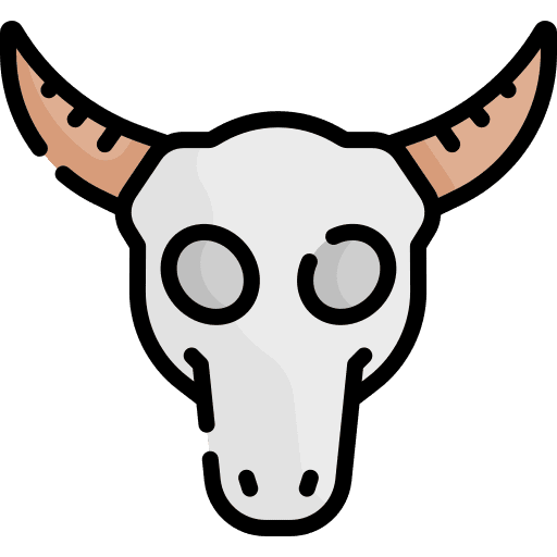 Bull skull animals bones desert icon Bull skull animals bones desert icon
