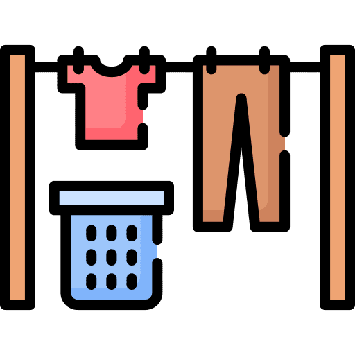Drying laundry clothes house cleaning icon