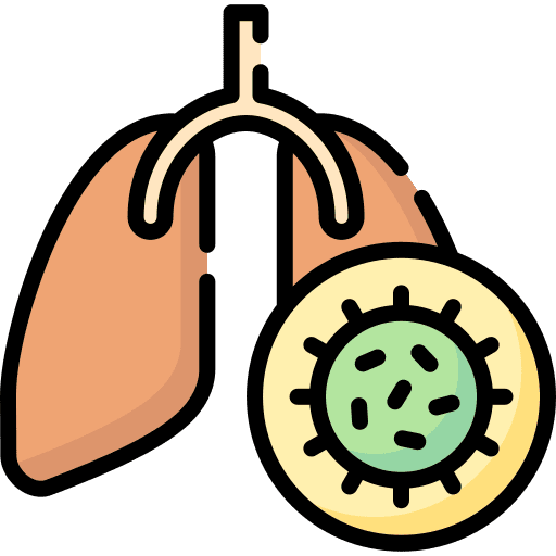 Pulmonary bacteria coronavirus infected icon