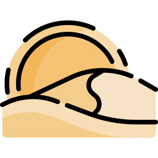 Sunset landscape desert sun icon Sunset landscape desert sun icon