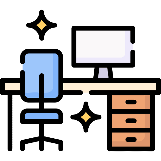 Workplace workspace clean chair icon