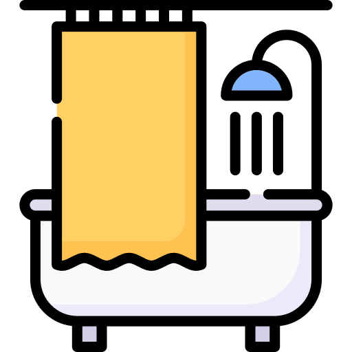 Bathtub curtain hygiene wellness icon
