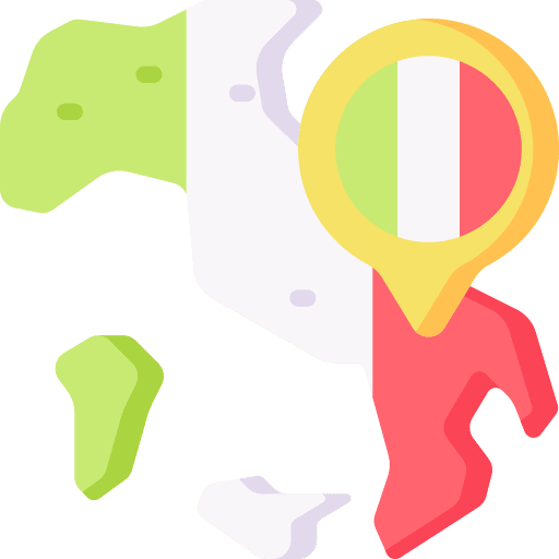 Italy symbol maps and location flags icon Italy symbol maps and location flags icon