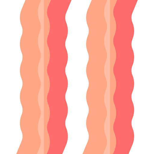 Bacon gastronomy fast food food and restaurant icon Bacon gastronomy fast food food and restaurant icon