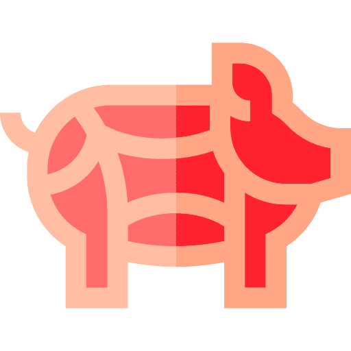 Pork pig food and restaurant animal icon Pork pig food and restaurant animal icon