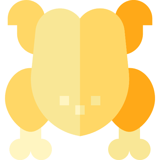 Chicken rooster meal dish icon Chicken rooster meal dish icon