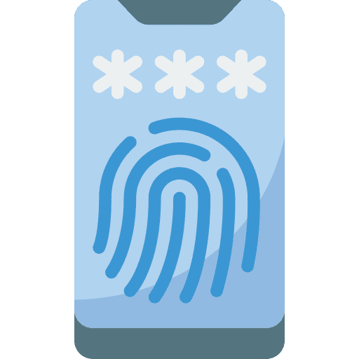 Smartphone smartphone fingerprint log in icon