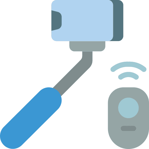 Selfie stick remote control smartphone button icon