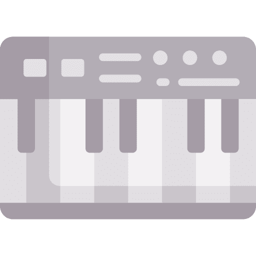Midi music and multimedia keyboard electronics icon
