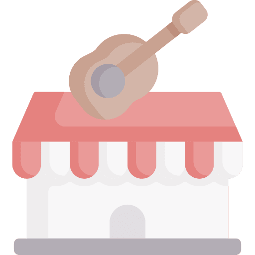 Music shop music store guitar musical instrument icon Music shop music store guitar musical instrument icon
