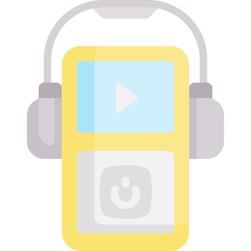 Music player listening mp3 player headphones icon Music player listening mp3 player headphones icon
