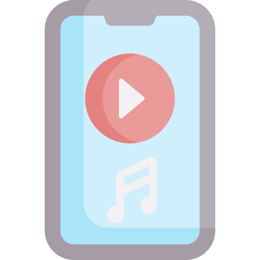 Smartphone musical note play mobile phone icon Smartphone musical note play mobile phone icon