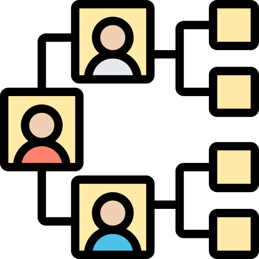 Division user hierarchical structure order icon