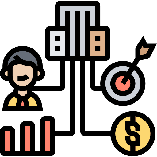 Functional business and finance development company icon