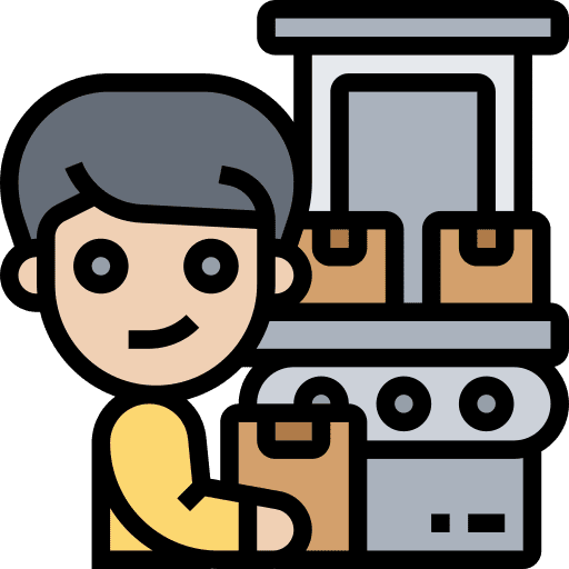 Production delivery box process shipping and delivery icon Production delivery box process shipping and delivery icon
