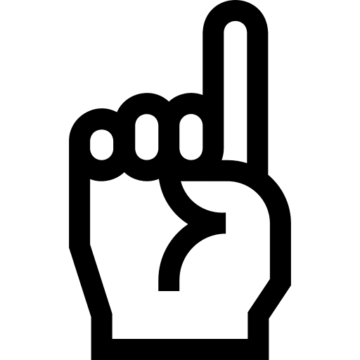 One finger index number gesture icon