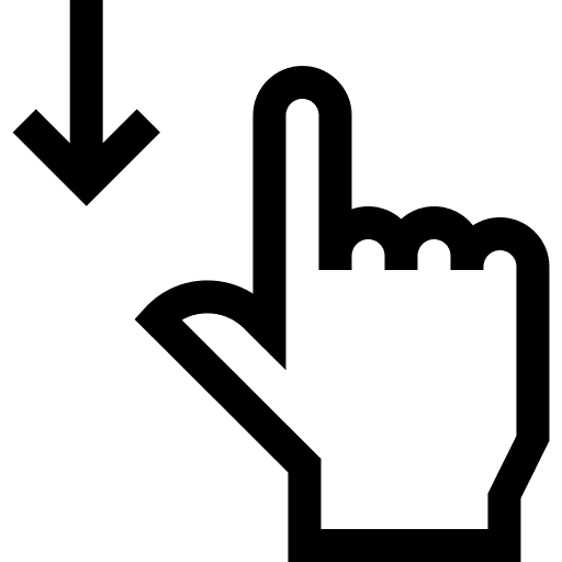 One finger direction index hand icon