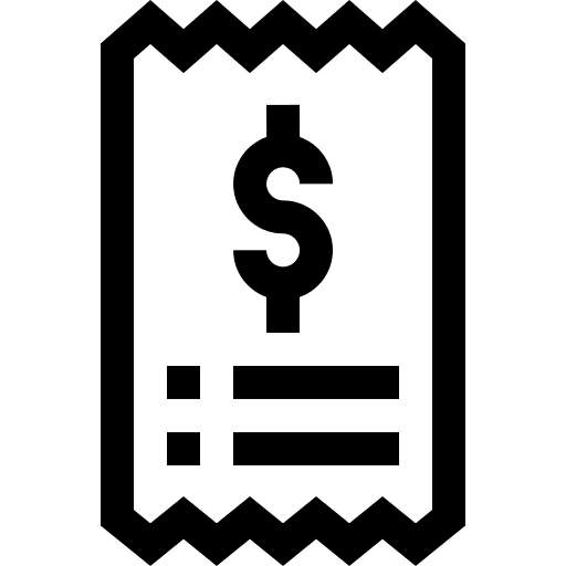 Receipt bill receipt dollar symbol icon