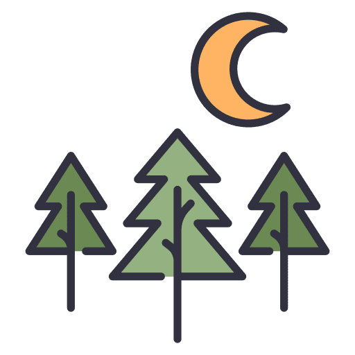 Forest night landscape woods icon Forest night landscape woods icon
